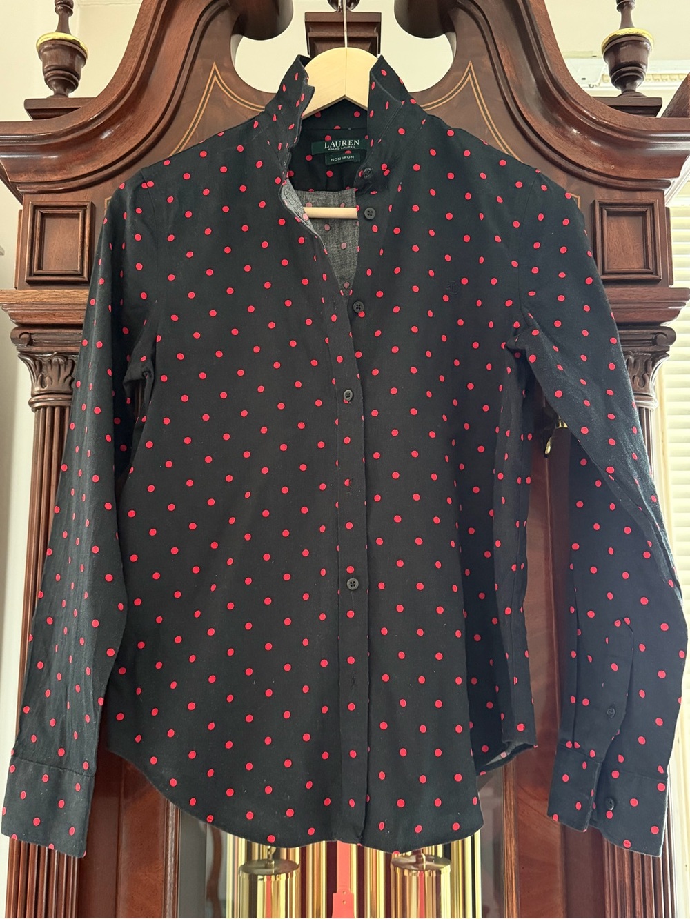 Ralph Lauren Black Shirt with Red Polka Dots